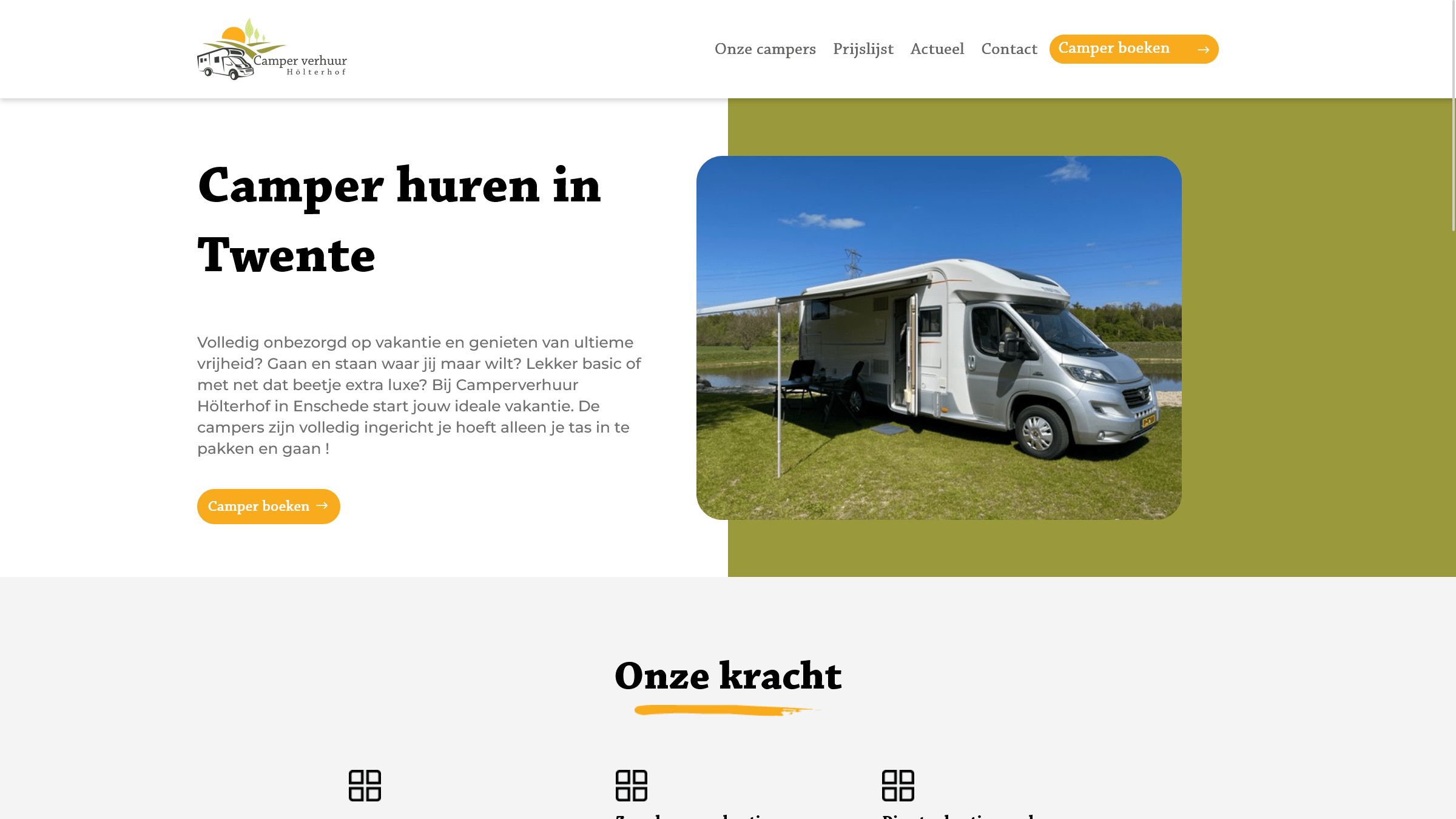 Holterhof screenshot van de home pagina