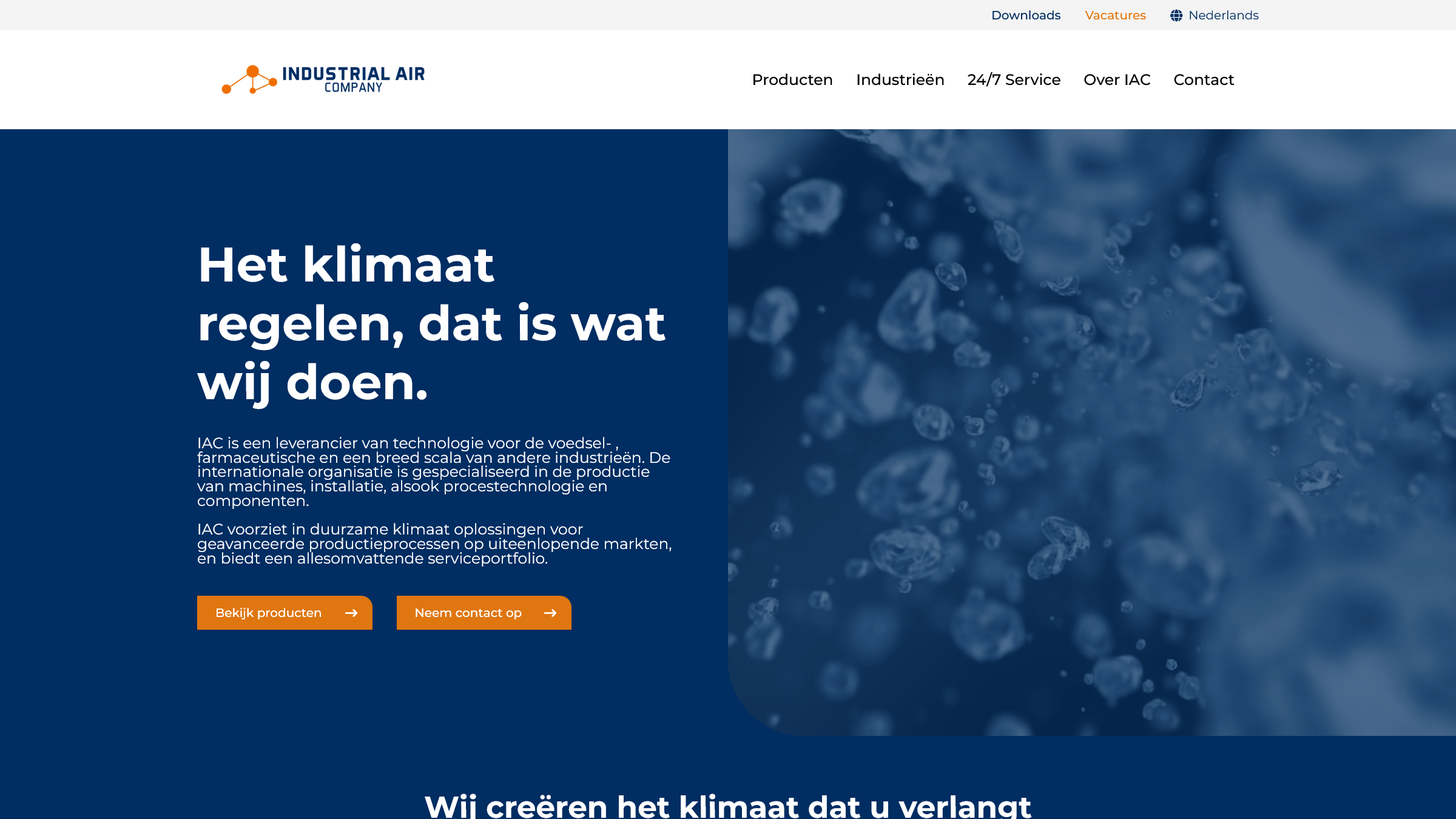 Industrial Air Company screenshot van de home pagina.