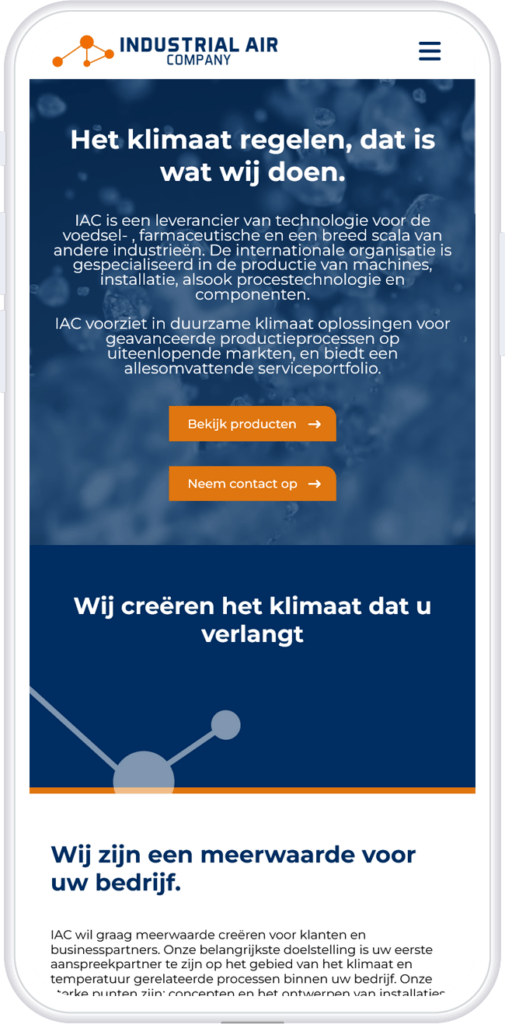 website gebouwd door Dezons, website werkt op telefoon